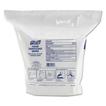 PURELL® Hand Sanitizing Wipes, 6" X 8", White, Fresh Citrus Scent, 1200-refill Pouch, 2 Refills-carton freeshipping - TVN Wholesale